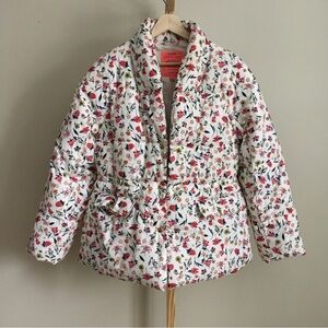 J. Crew Floral Puffer Jacket - White and Red